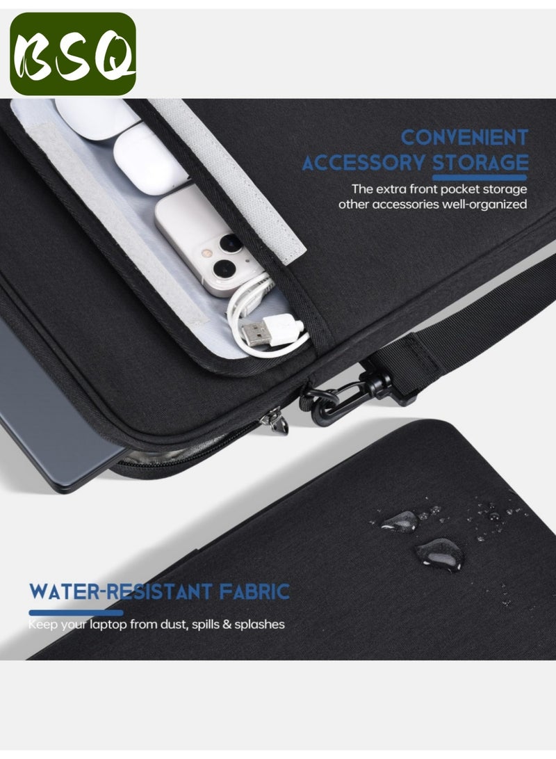 BSQ 36cm Tablet Case | Laptop/Tablet Handbag | Business Laptop Bag with Shoulder Strap | Multi-functional Bag | Shoulder Bag | Padded, Shockproof, and Accessory Pockets (Black) - Image 3